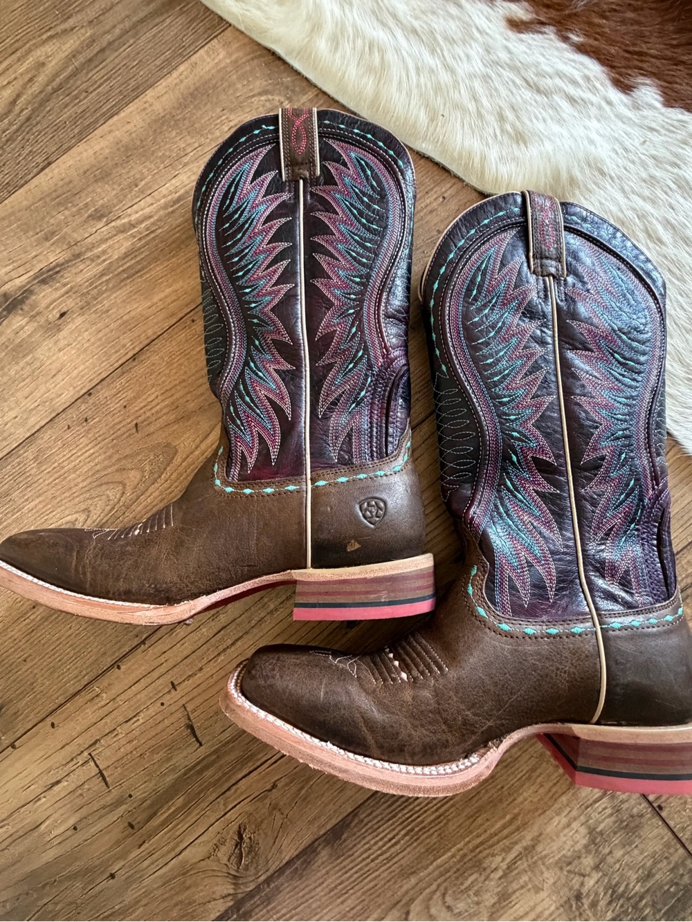 Ariat Vaquera Western Boots - Women’s Size 9B - Dark Brown/Turquoise - EUC - Picture 5 of 10